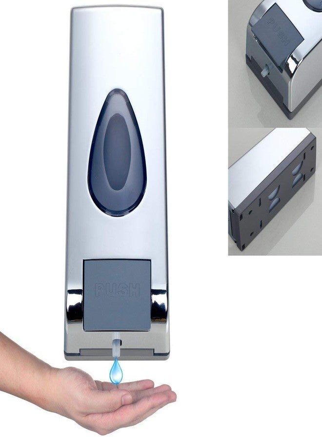 BATH GURU Abs Wall Mounted Shampoo Sanitizer Lotion Hand Dish Wash Gel Liquid Soap Dispenser for Bathroom Kitchen Pack of 2 (350 Ml, Push Chrome & White) - Image 3